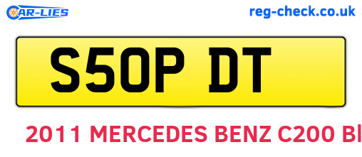 S50PDT are the vehicle registration plates.