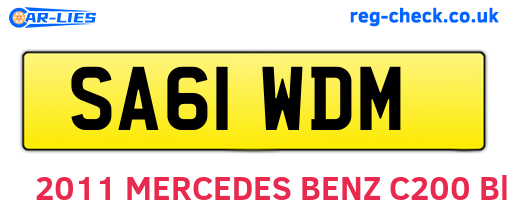 SA61WDM are the vehicle registration plates.