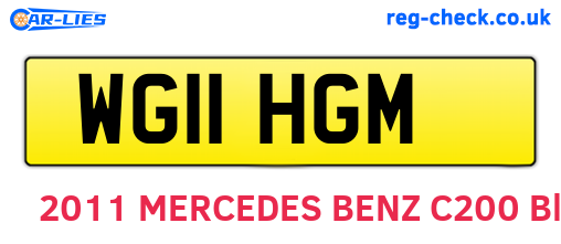WG11HGM are the vehicle registration plates.