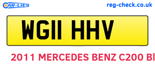WG11HHV are the vehicle registration plates.