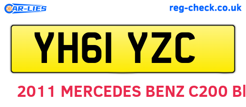 YH61YZC are the vehicle registration plates.
