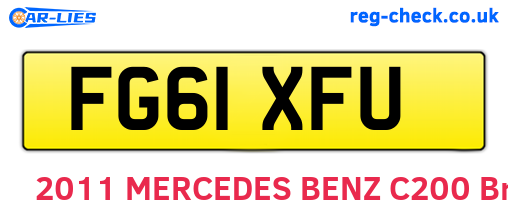 FG61XFU are the vehicle registration plates.
