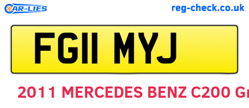 FG11MYJ are the vehicle registration plates.