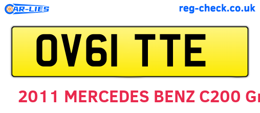 OV61TTE are the vehicle registration plates.