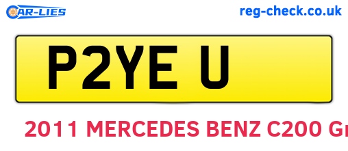 P2YEU are the vehicle registration plates.