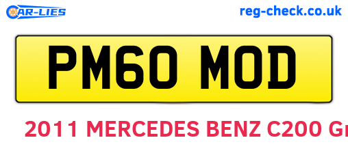 PM60MOD are the vehicle registration plates.