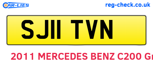 SJ11TVN are the vehicle registration plates.