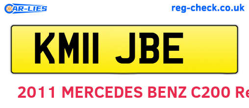 KM11JBE are the vehicle registration plates.