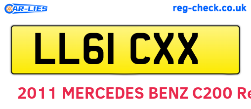 LL61CXX are the vehicle registration plates.