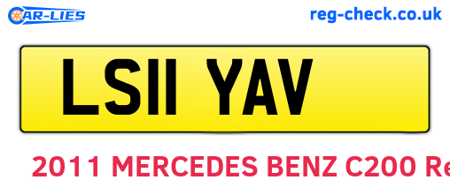 LS11YAV are the vehicle registration plates.