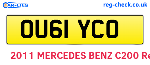 OU61YCO are the vehicle registration plates.