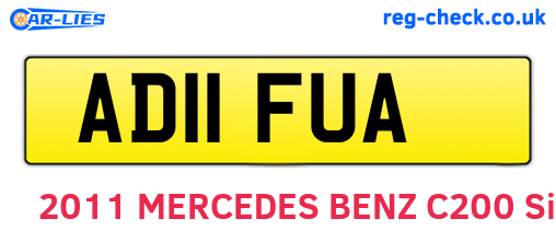 AD11FUA are the vehicle registration plates.