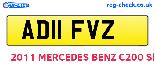 AD11FVZ are the vehicle registration plates.