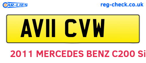 AV11CVW are the vehicle registration plates.