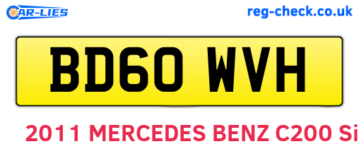 BD60WVH are the vehicle registration plates.