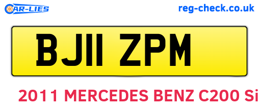 BJ11ZPM are the vehicle registration plates.