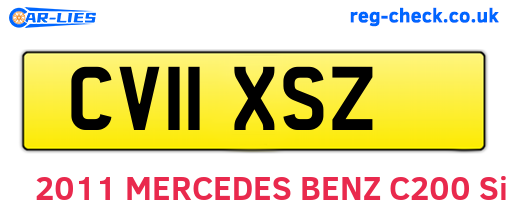 CV11XSZ are the vehicle registration plates.