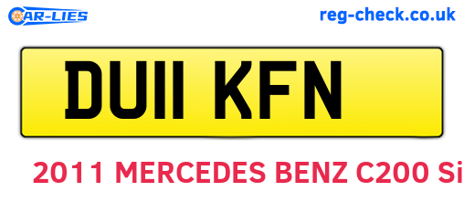 DU11KFN are the vehicle registration plates.