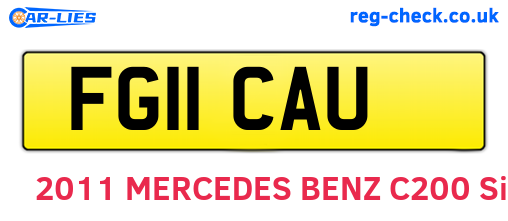 FG11CAU are the vehicle registration plates.