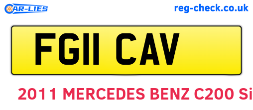 FG11CAV are the vehicle registration plates.