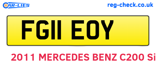 FG11EOY are the vehicle registration plates.