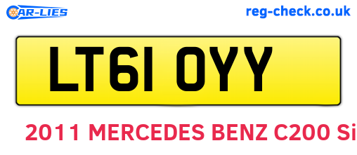LT61OYY are the vehicle registration plates.
