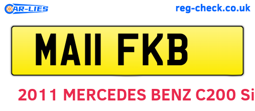 MA11FKB are the vehicle registration plates.