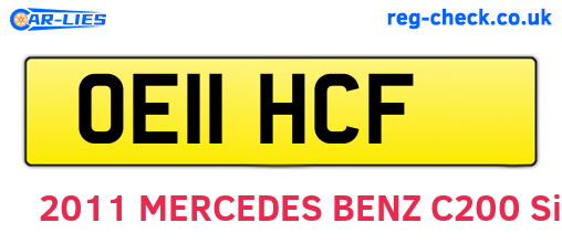 OE11HCF are the vehicle registration plates.