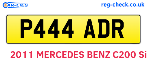 P444ADR are the vehicle registration plates.