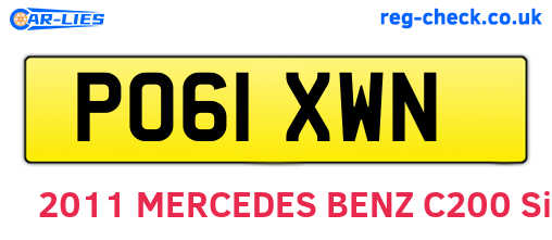 PO61XWN are the vehicle registration plates.
