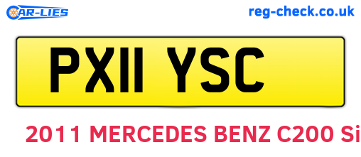PX11YSC are the vehicle registration plates.