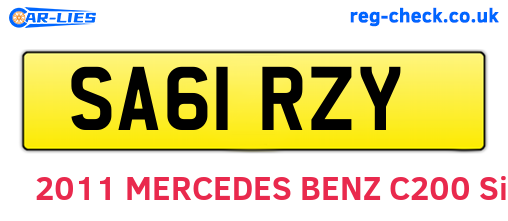 SA61RZY are the vehicle registration plates.