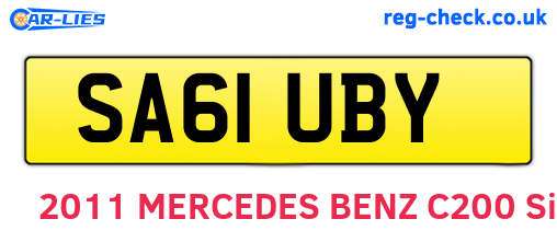 SA61UBY are the vehicle registration plates.