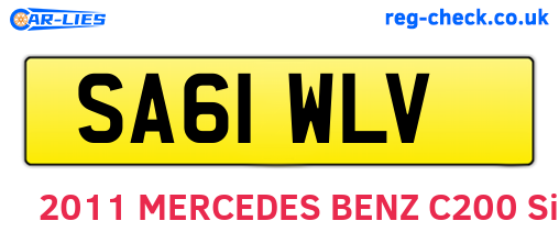 SA61WLV are the vehicle registration plates.