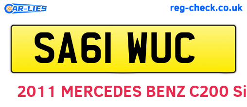 SA61WUC are the vehicle registration plates.