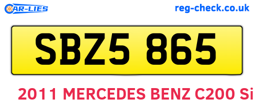 SBZ5865 are the vehicle registration plates.