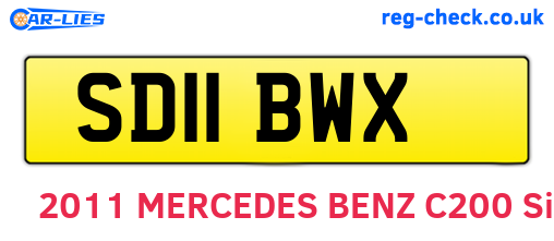 SD11BWX are the vehicle registration plates.