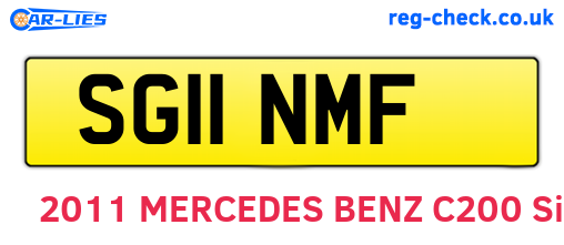 SG11NMF are the vehicle registration plates.
