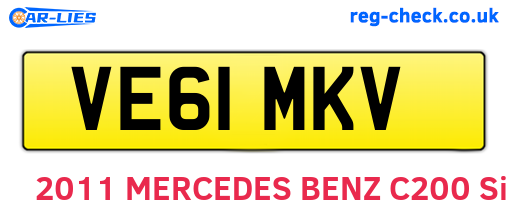 VE61MKV are the vehicle registration plates.