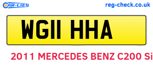 WG11HHA are the vehicle registration plates.