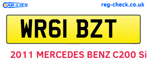 WR61BZT are the vehicle registration plates.
