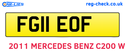 FG11EOF are the vehicle registration plates.