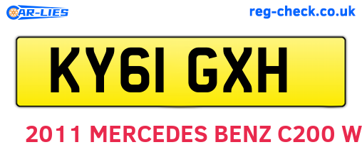KY61GXH are the vehicle registration plates.