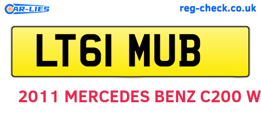 LT61MUB are the vehicle registration plates.
