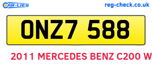 ONZ7588 are the vehicle registration plates.