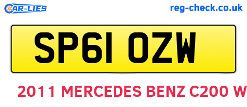 SP61OZW are the vehicle registration plates.