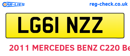 LG61NZZ are the vehicle registration plates.