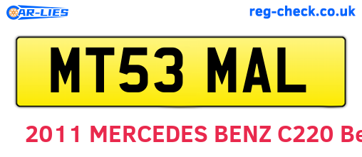 MT53MAL are the vehicle registration plates.