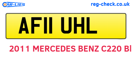 AF11UHL are the vehicle registration plates.