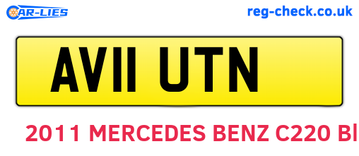 AV11UTN are the vehicle registration plates.